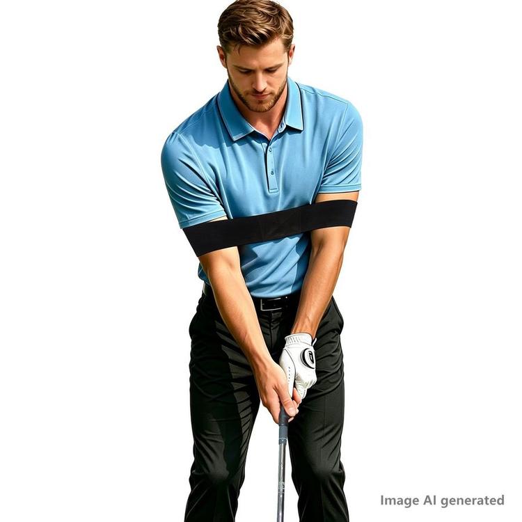 Golf Grip Swing Training Aid & Arm Band Training Aid Kit (Black)